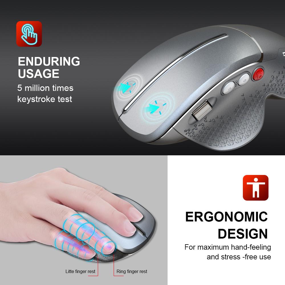 2.4g Wireless Vertical Computer Mouse Ergonomic 6 Buttons 800/1600/2400/3600DPI Gaming Mice 10M Wireless Notebook Mouse