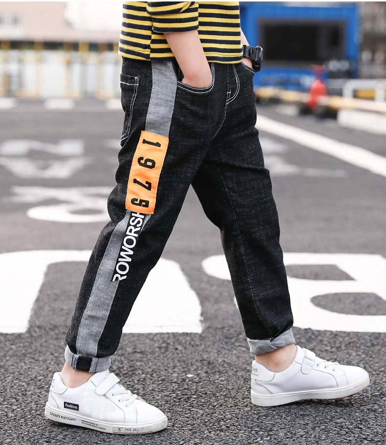 DIIMUU Bambini Ragazzi Jeans Diritti di Modo Vestiti Dei Bambini del Denim Dei Pantaloni Lunghi Gonne E Pantaloni di Autunno della Molla Del Bambino Casual Pantaloni: 10T
