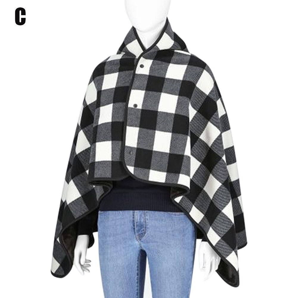 Superblødt plys varmt tæppe, som kan bæres overdimensioneret poncho-tæppe, tørklæde kappe sjaler lbshipping: Stil c