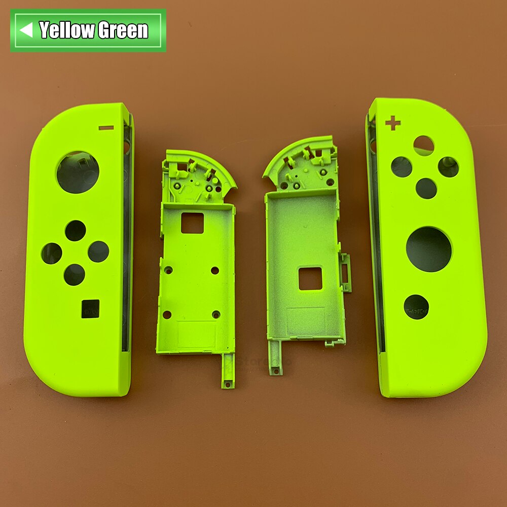 Housing Shell Case Cover for Nintend Switch NS NX Joy Con Controller Replacement Repair Accessories w Middle Frame + Tools: Yellow Green