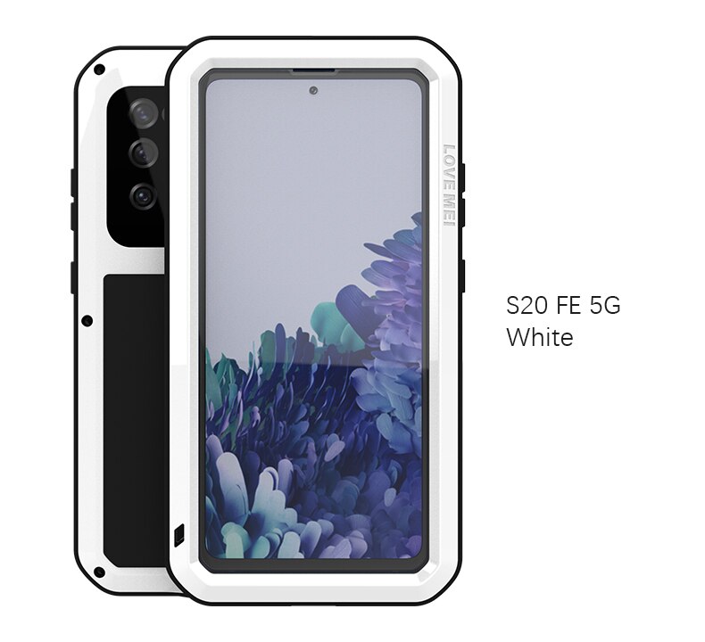 Do Samsung GALAXY S20 Fe Case miłość MEI Shock odporny na zabrudzenia wodoodporny metalowy pancerz pokrywa etui na telefony do Galaxy S20 FE 5G: WHITE / NO Retail packaging