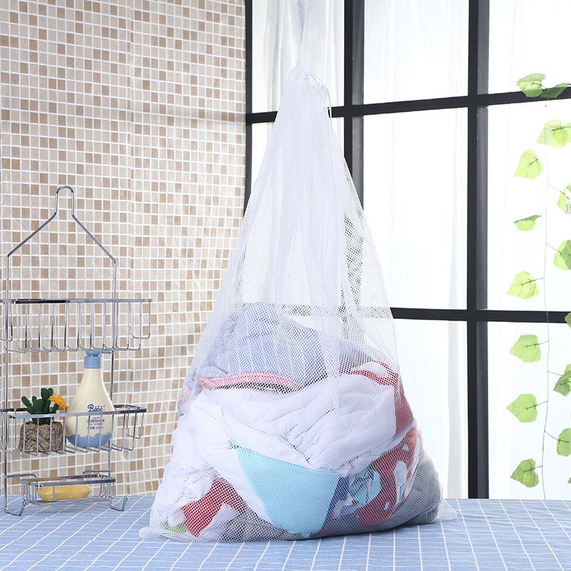 60 x 90cm stor størrelse vasketøjspose med løbegang kvinder bh undertøj vasketøjspose vaskemaskine tøjbeskytter mesh vaskepose