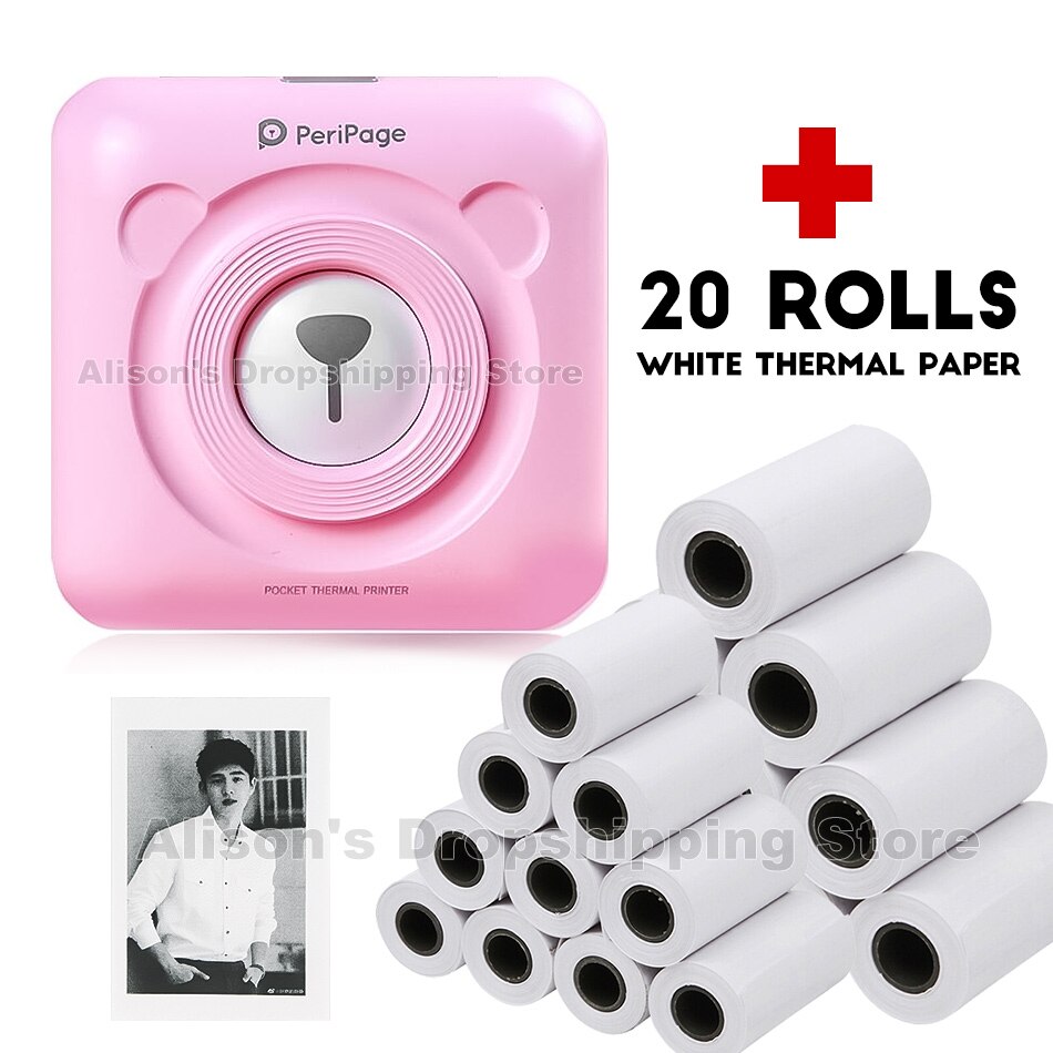 Pocket Printer 58 Mm Mini Draagbare Bluetooth Draadloze Paper Photo Printer Pocket Thermische Afdrukken Usb Verbinding Impresoras Fotos