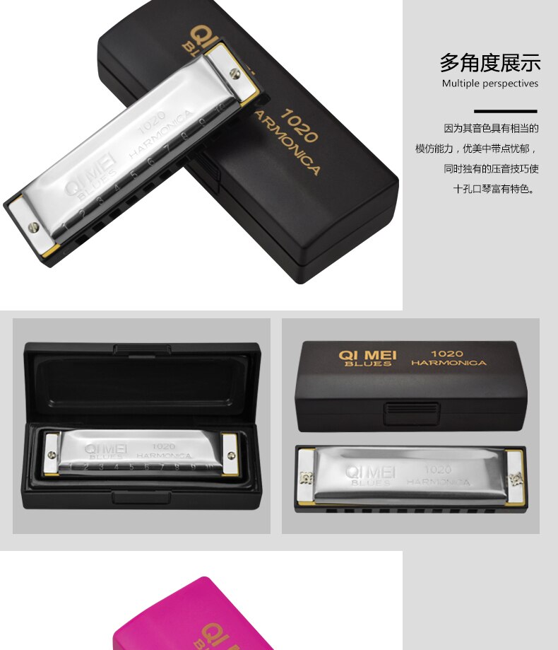 Blues Master Diatonische Harmonica 10 Holes Houder Unieke Melodie Mond Harp Harmonische Harmonica Enfant Folk Instrumenten BD50HH