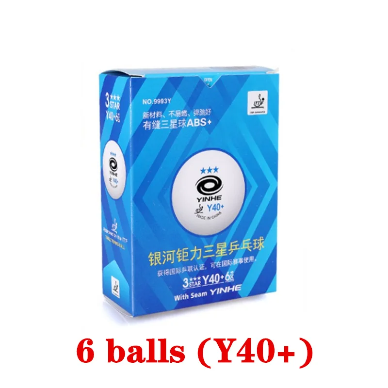 6/12 balls YINHE 3-Star Y40+ H40+ Table Tennis Balls (3 Star, Material 3-Star Seamed ABS Balls) Plastic Poly Ping Pong Balls