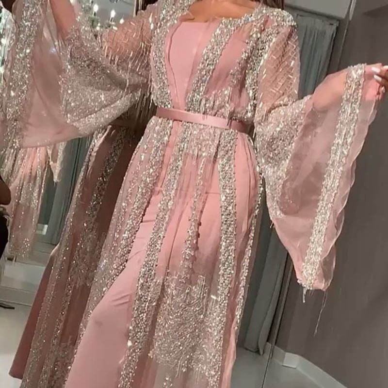 Ramadan Eid Mubarak Dubai Kaftan Abaya Kalkoen Hijab Moslim Avondjurk Set Islamitische Kleding Afrikaanse Jurken Voor Vrouwen Caftan