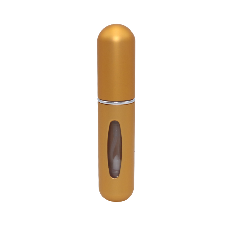 Refillable Mini Perfume Spray Bottle Aluminum Spray Nebulizer Portable Travel Cosmetic Container 5ml Perfume Bottle: Fog gold