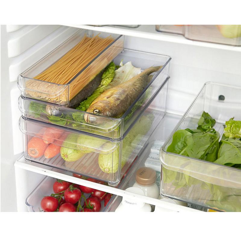 Plastic Storage Bins Refrigerator Storage Box Food Storage Containers With Lid Kitchen Fridge Cabinet Freezer Organizer Gadgets