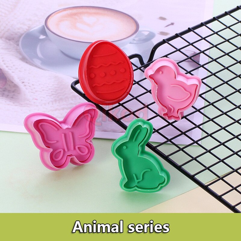 4Pcs DIY 3D Animal Vegetables Fruit Plasticine Slime Mold Tool Set Kit Ability Play Dough Clay Educational toy for chidlren: Aaimal Series 12