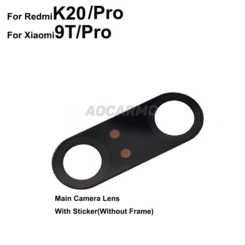 Voor Xiaomi Redmi K20 9T Pro Hoofdcamera Lens Ultra Groothoek Achter Terug Camera Lens Glas Met Frame ring Cover Sticker: Goud