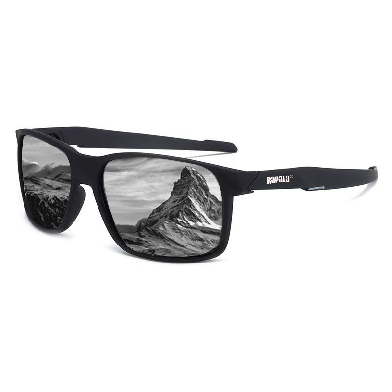 Nuevas gafas de sol polarizadas de Rapala, gafas de sol polarizadas antiultravioleta para montañismo al aire libre, gafas de sol para montar en pesca: Negro