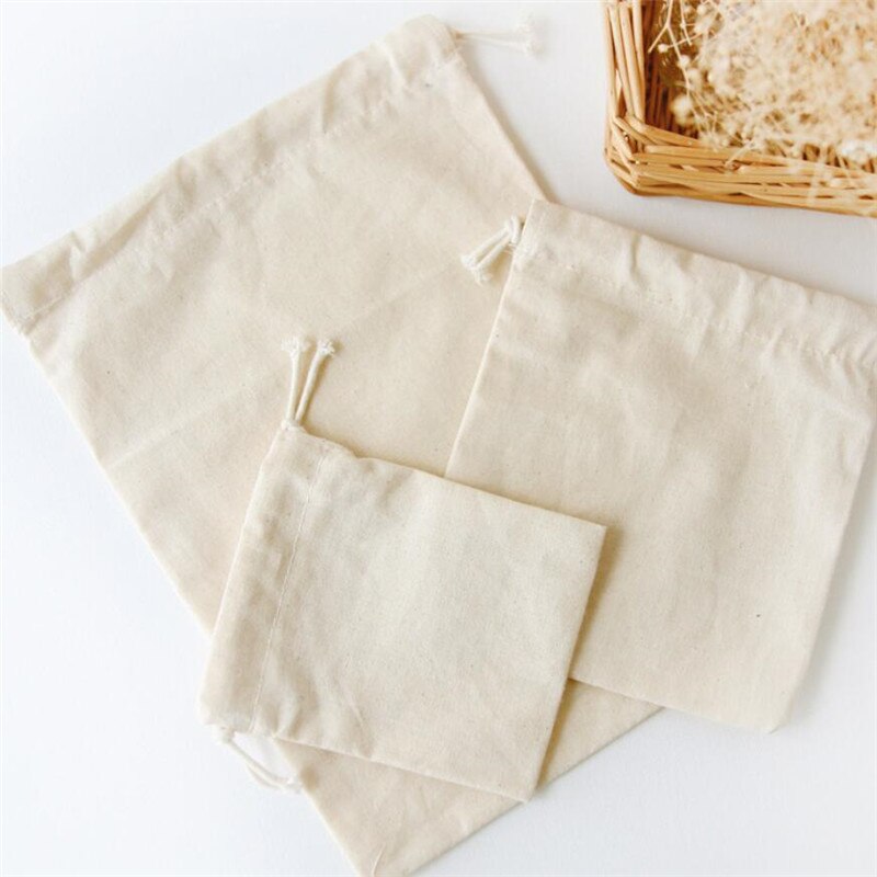 cotton linen canvas bag drawstring bags cloth candy sweets bags home buggy Storage bags CH51
