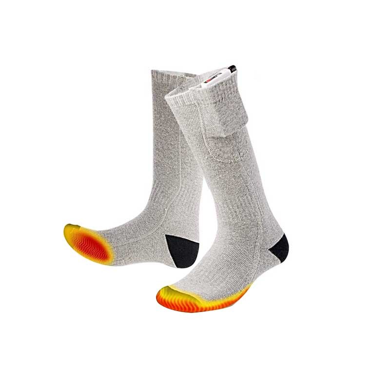 Usb Rechargeable Battery Sock For Winter Sport USB Heating In Winter 2pcs Electric Heated Socks Boot Feet Warmer: Grey