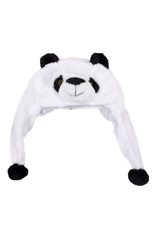 Dyrelue til barn med skjerf fuskepels vinterlue for barn kul - panda
