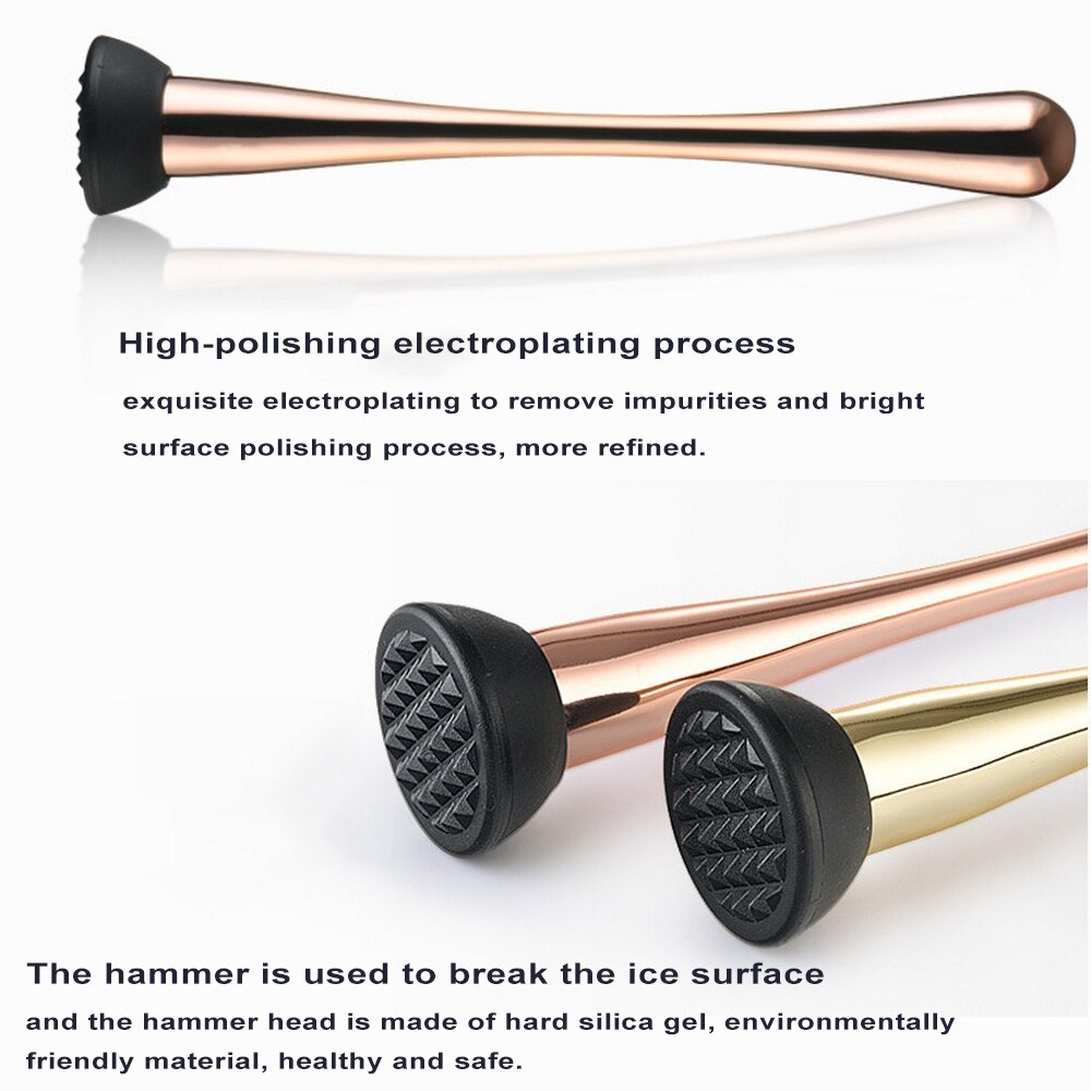 Bar Cocktail Mojito Stainless Steel Mixer Barware DIY Drink Fruit Crushed Ice Muddler Barware Bar Tool Ice Hammer Stirring Stick