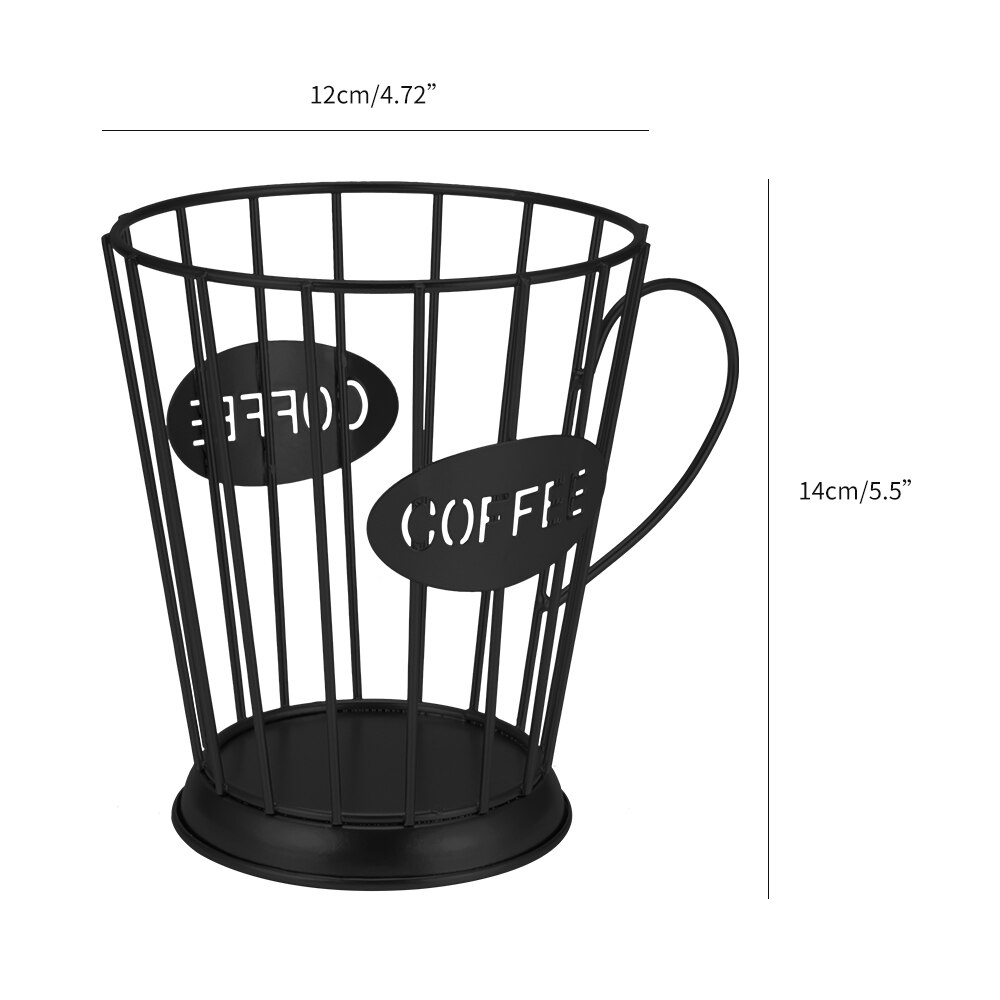 Iron Fruit Basket/Coffee Capsule Storage Basket Coffee Cup Shape Fruit Coffee Pod Storage Box For Home Cafe Decoration