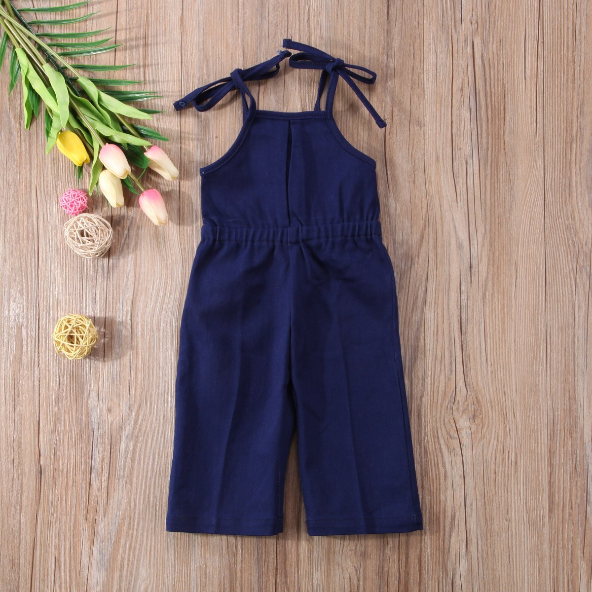 Di modo Del Bambino Appena Nato Del Bambino Delle Ragazze Prendisole Vestiti di Estate Denim Senza Spalline Senza Maniche Jeans Lungo Del Pagliaccetto Della Tuta Abbigliamento 1-7T
