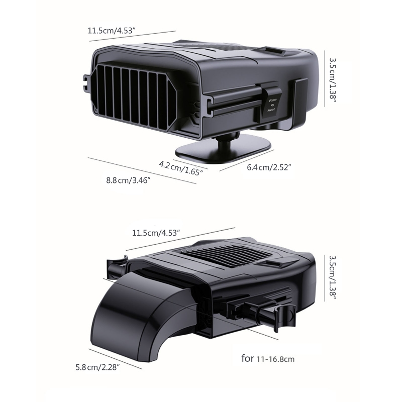 12V 5W Car Electric Heater Winter Fan Defogger Demister Defroster Heater Rotatable Electric Heater