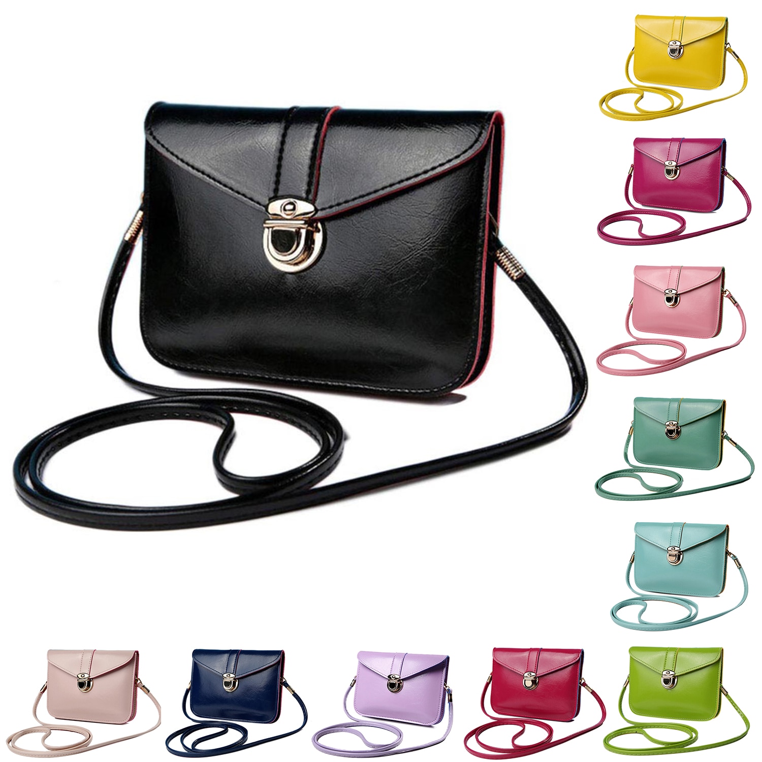 Dames messenger bags vintage stijl pu leren handtas schattige crossbody handtassen clutch messenger bags