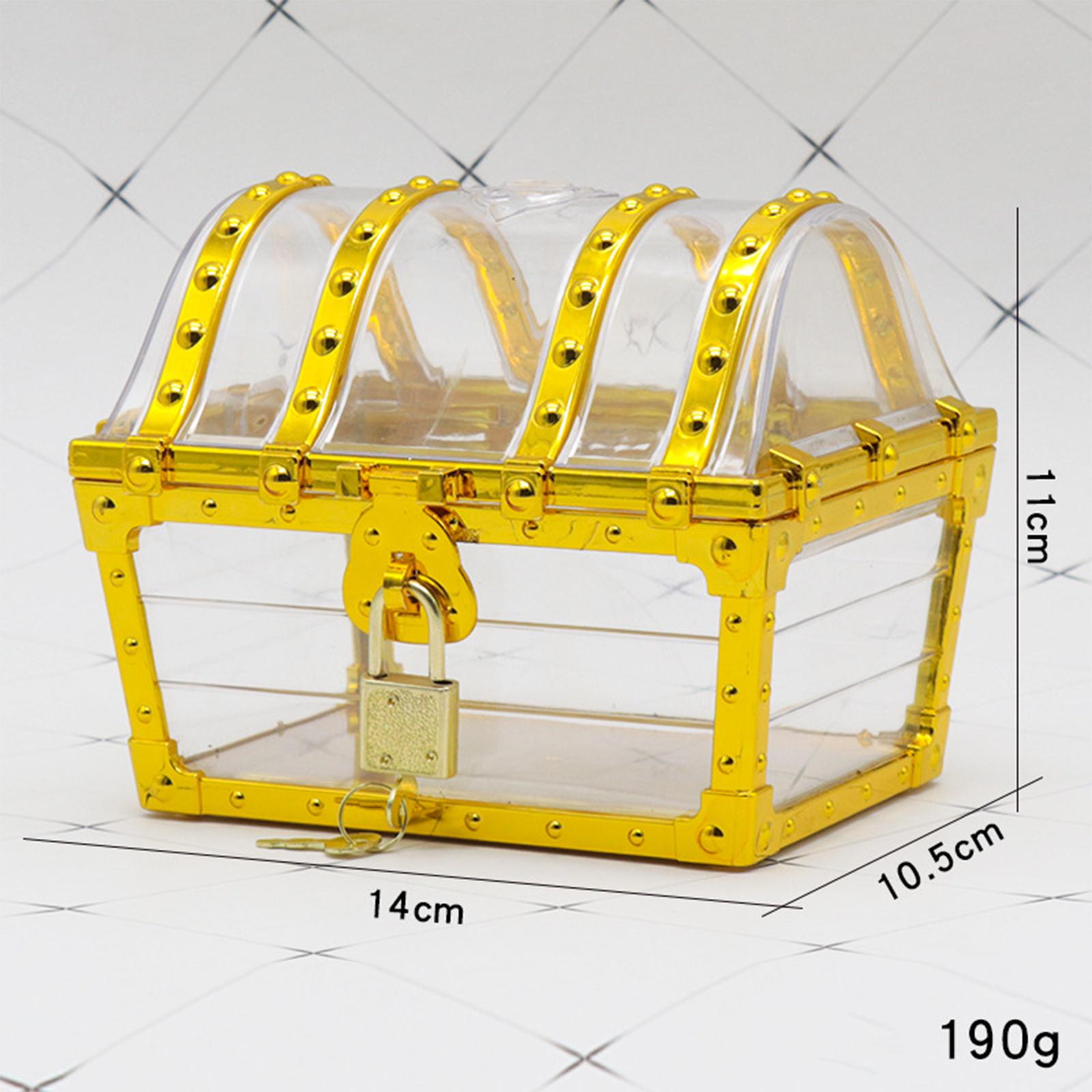 Transparent Pirate Treasure Chest Box for Classroom Rewards Party Prop Style A