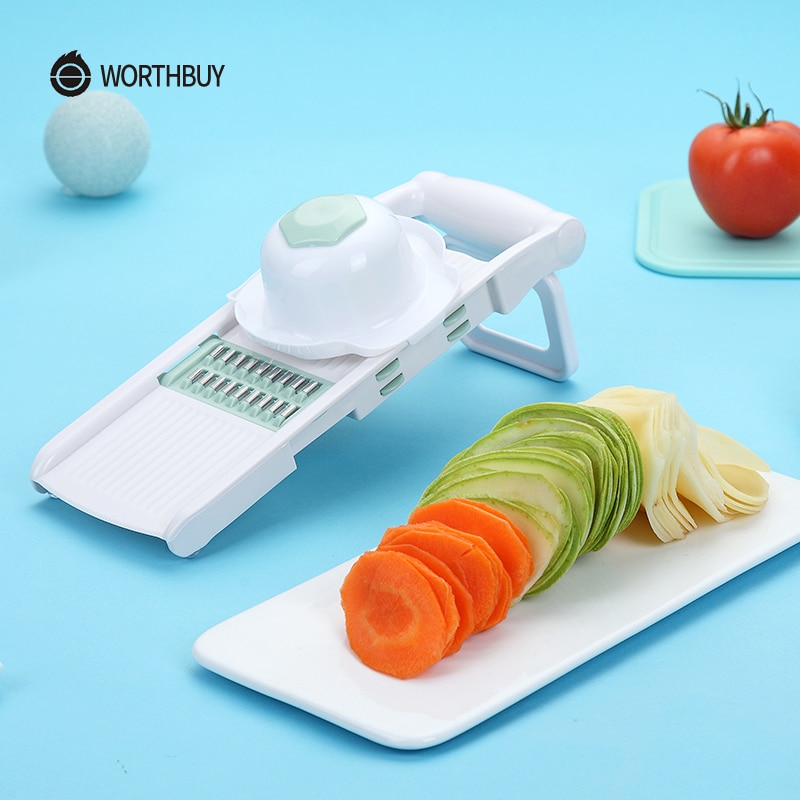 Mandoline à Légumes Manuelle - Acier Inoxydable Et ABS - Trancheuse Multifonction Pour Concombres, Oignons, Fromage...