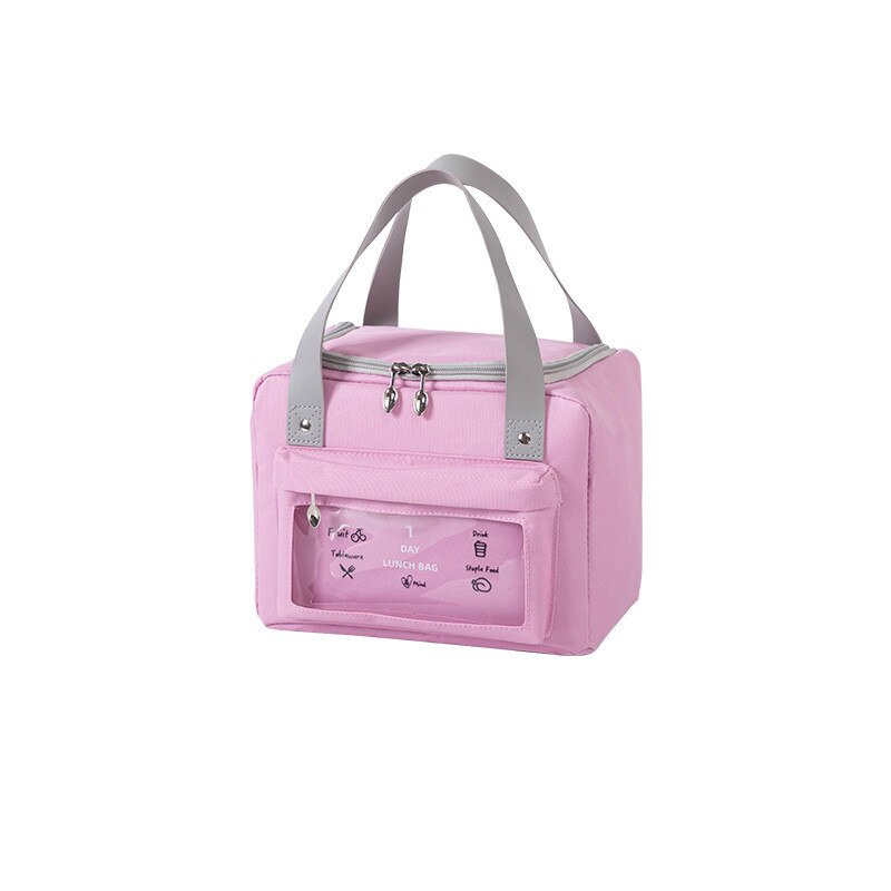 Comida Japonesa de bolsa de tela Oxford bolsa de aislamiento almuerzo bolsa con arroz pícnic al aire libre bolsa de hielo bolso bolsas de Almuerzo: Rosa