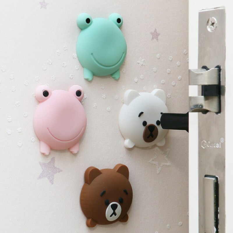 4PCS Door Pads Silicone Rubber Door Stopper Self Adhesive Wall Protectors Anti-collision Crash Silent Door Handle Protective Pad