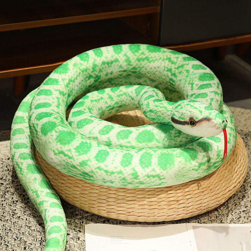 Jouet en peluche Python artificiel, Long serpent, jaune, Orange, vert, décoration de maison, décorations de: YELLOW / 51cm-99cm