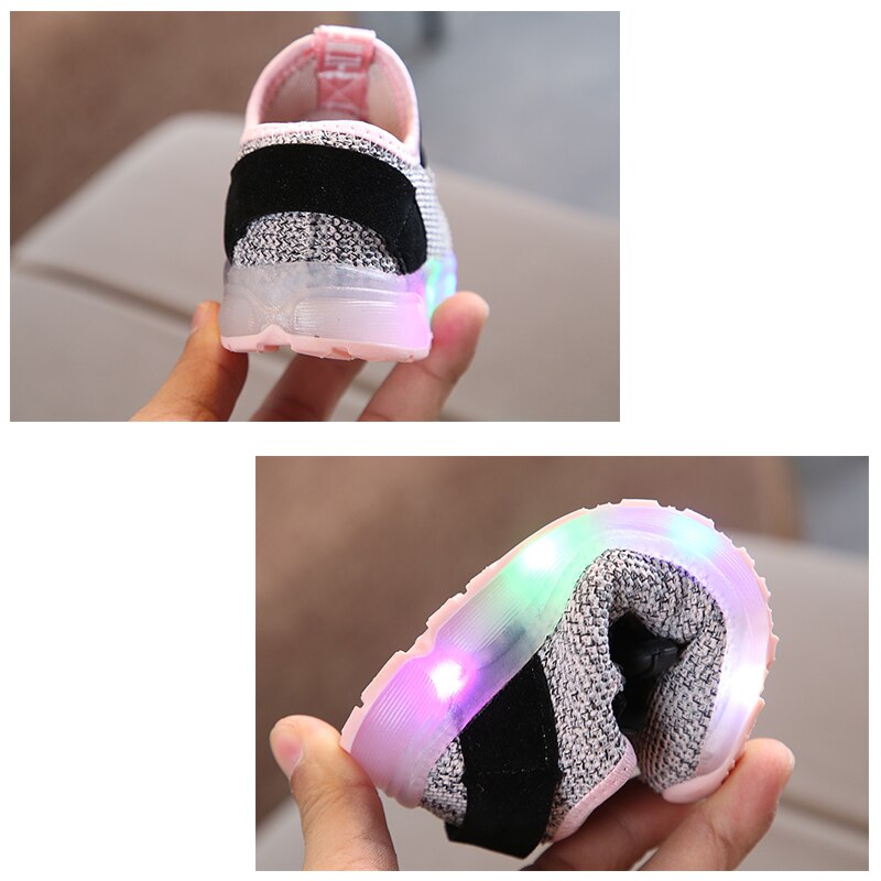 Tamaño 21-30 zapatillas de deporte informales para niños, bebés, niñas, zapatos brillantes, zapatillas iluminadas, zapatos Led para niños, zapatos luminosos con la luz