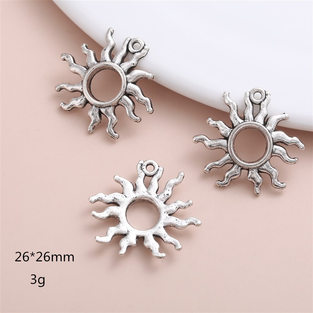 10Pcs Vintage Delicate Zon Charm Voor Vrouwen Sieraden Maken Hanger Ketting Diy Lovly Accessoires