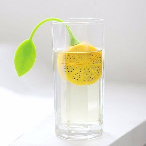 1pc tesil silikon jordbær sitron løs teblad silpose urtekrydder infuser filterverktøy