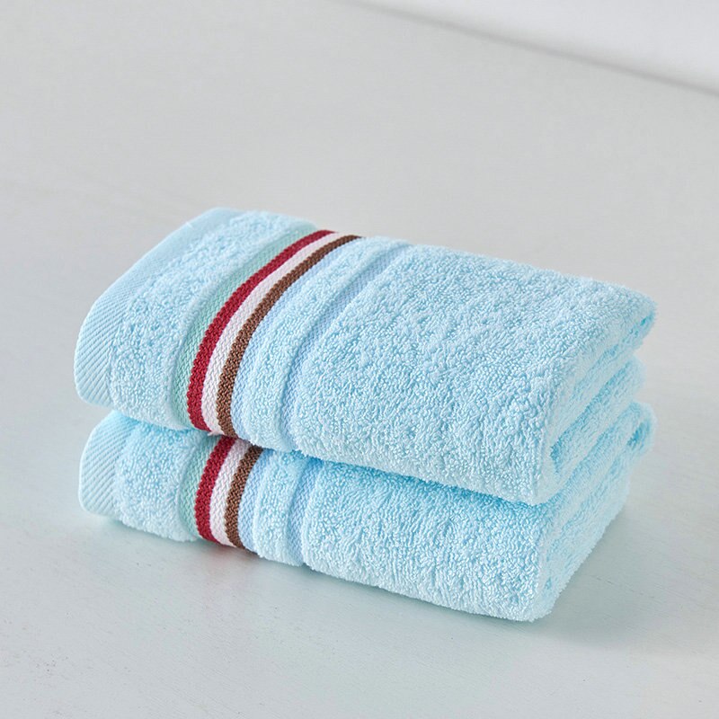 Face Towel Bathroom Super Absorbent Luxury Soft Cotton Towels Hand Towel 33x72cm Stripe Style 100% Cotton MJ-1098: Blue