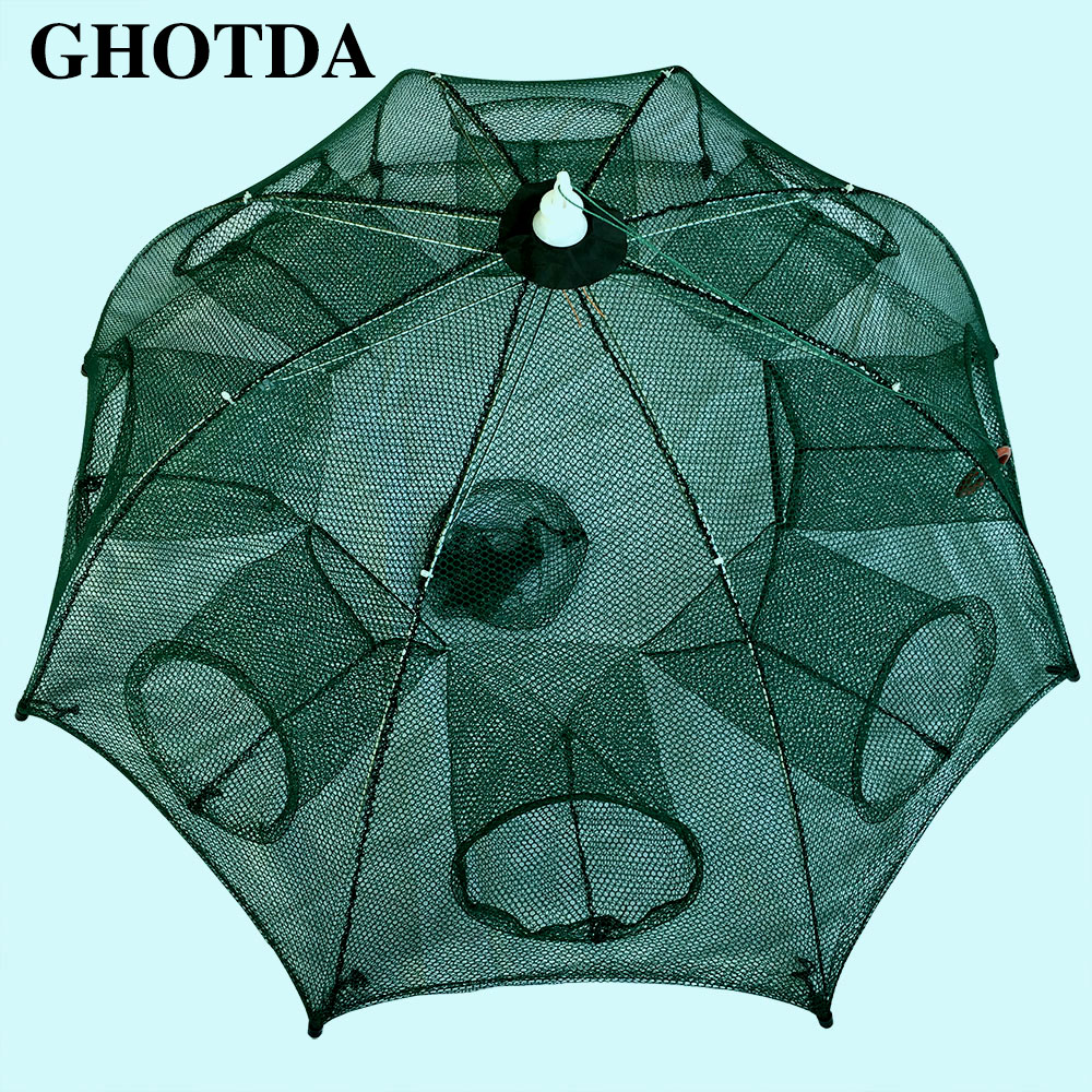 Folding Fishing Net Crawfish Fishing Network Shrimp Cast Dip Mesh Fish Trap