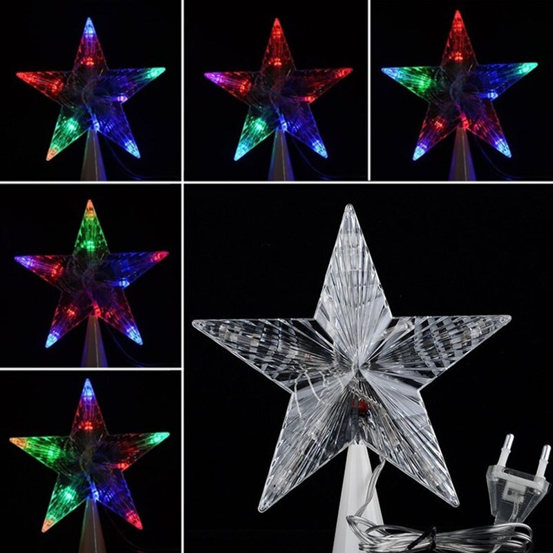 Nuovo Carino Giocattoli Che Si Illuminano Grande Albero Di Natale topper stella Illumina la Lampada Decorazione Multi colore per Il Regalo Dei Capretti