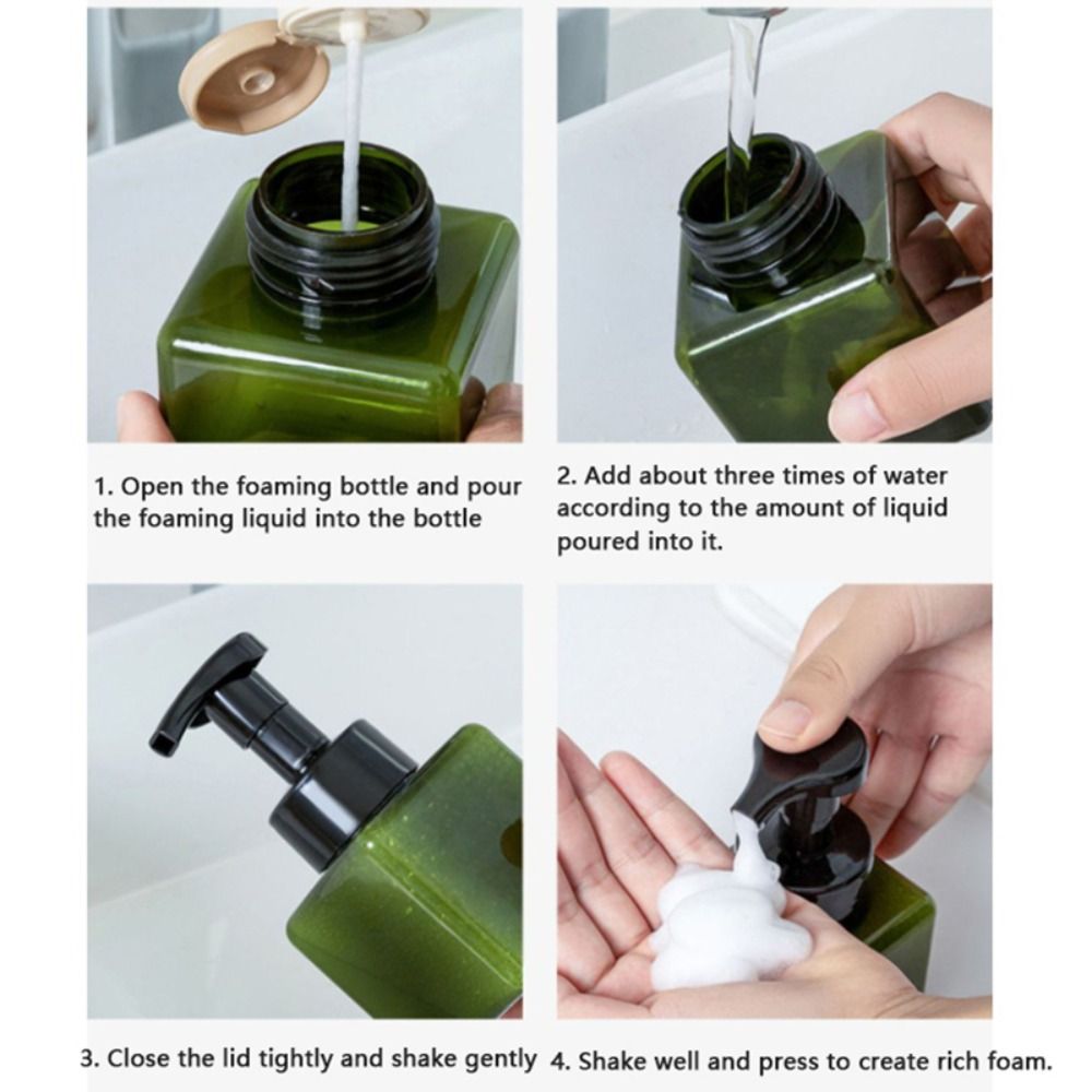 Plastic Liquid Soap Dispenser Square 250/450/650ml Storage Bottles Refillable Outdoor Shampoo Press Empty Bottles