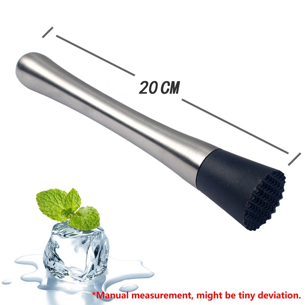 20.2*3.4 Cm Rvs Gemalen Ijs Muddler Cocktail Barman Fruit Stamper Stampers Diy Drink Mixer Bar Gereedschap