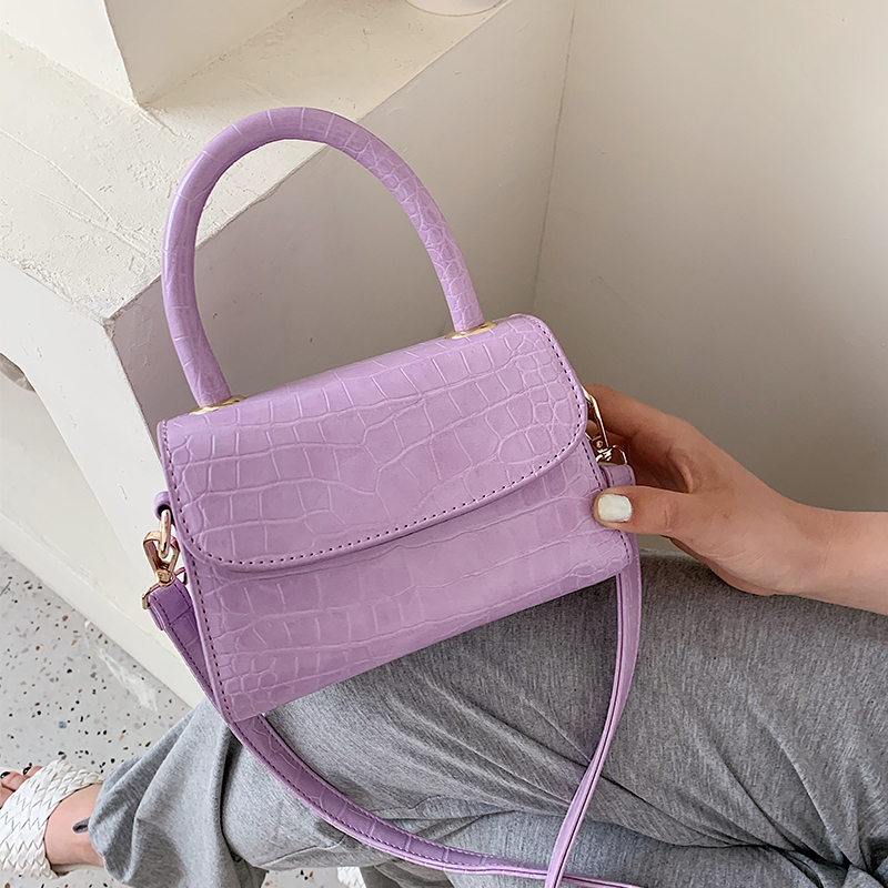 Steen Patroon Mini Pu Lederen Crossbody Tassen Voor Vrouwen Effen Kleur Eenvoudige Schouder Handtassen Vrouwelijke Reizen Bakken