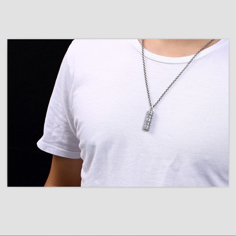 Uglyless Real 999 Fine Thai Silver Lovers Openable Gaudencio Box Pendants without Chains Engraved Buddhism Mantra Jewelry Unisex