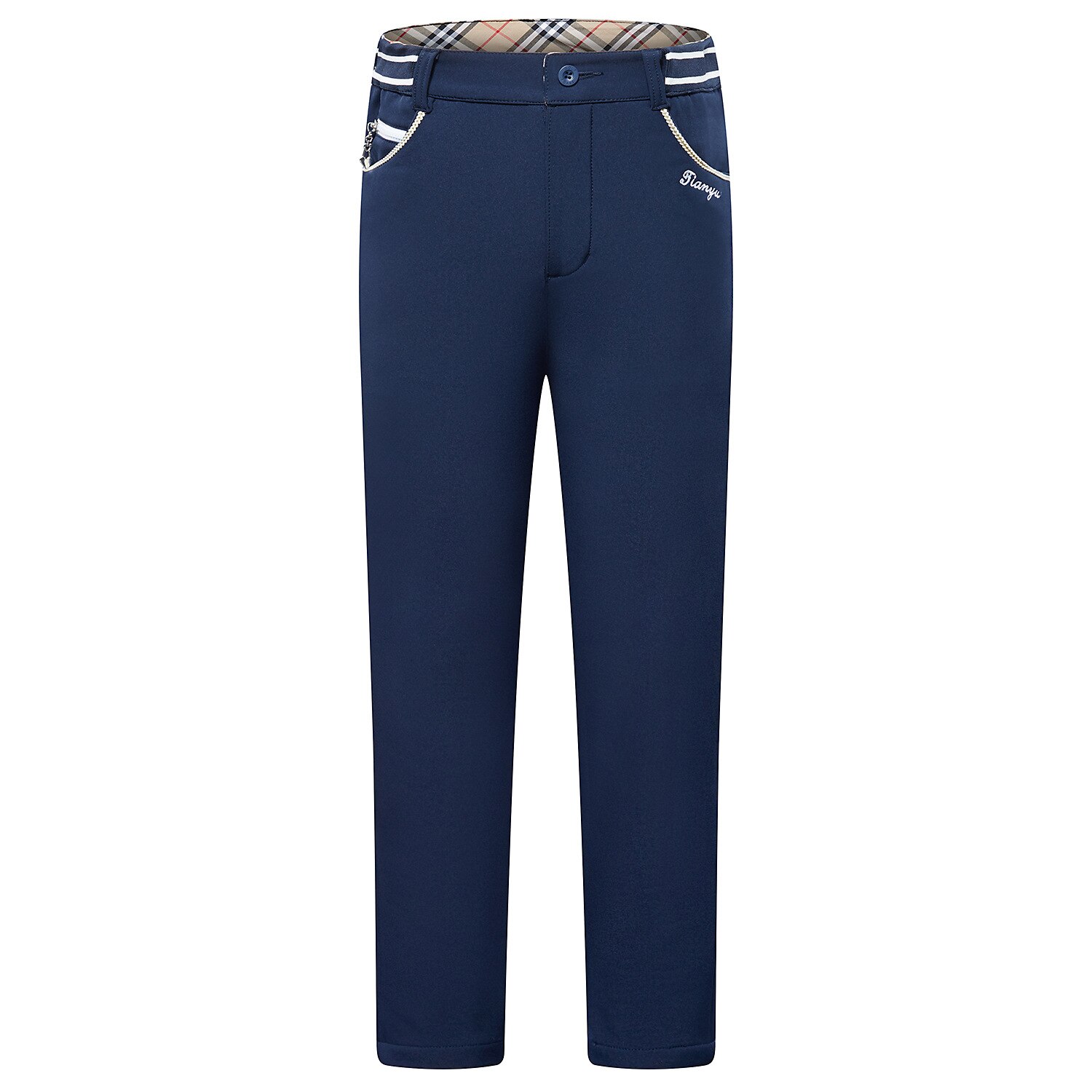 TTYGJ-ropa de Golf para niños, pantalones largos de otoño e invierno para niñas, pantalones deportivos informales cálidos de terciopelo para niños de mediana edad y mayores: Dark Blue / M
