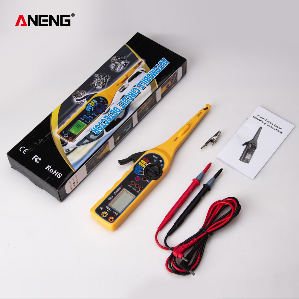 Power Electrical Multi-function Auto Circuit Tester Multimeter Lamp Car Repair Automotive Electrical Multimeter 0V-60V( Screen): YELLOW