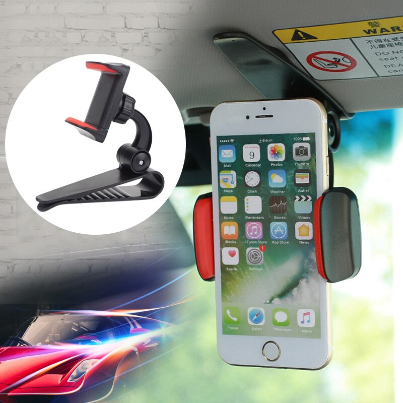 US Car Sun Visor Clip Mount GPS Mobile Phone Holder Stand Bracket 360° Rotatable