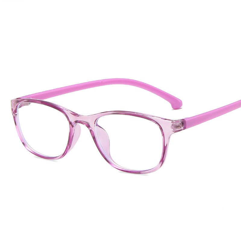 Seemfly oval ramme kid anti-blå lys briller  tr90 ultralette briller almindeligt spejl dreng pige retro briller ramme beskyttelsesbriller: T6