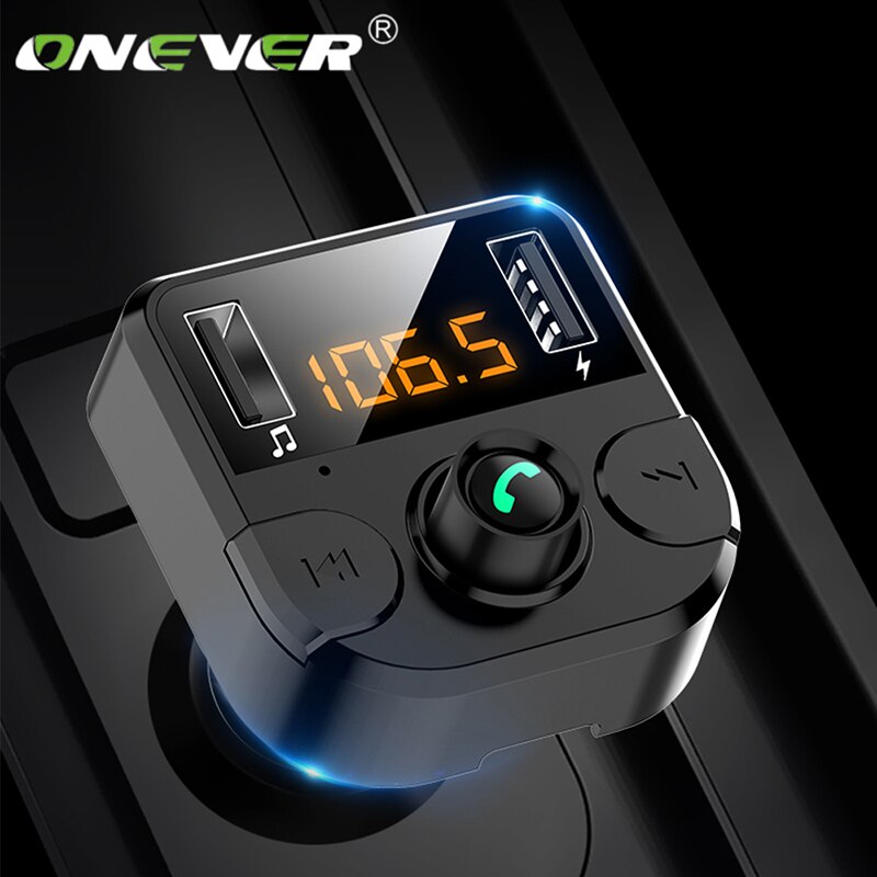 Onever coche Fm Transmisor LCD MP3 reproductor inalámbrico Bluetooth Kit de coche 3.1A rápido USB manos USB libre cargador FM DEL MODULADOR: Default Title