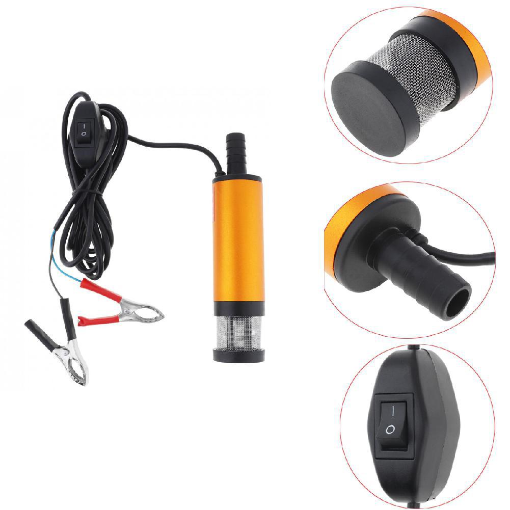 Bærbar mini 12v dc elektrisk dykpumpe til pumpning af dieselolie vand aluminiumslegering skal 12l/ min brændstofoverførselspumpe