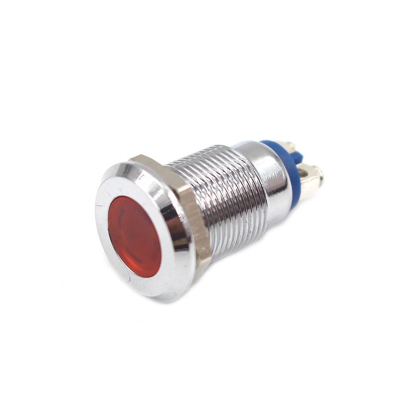 1PC 12mm LED Metal Indicator Light Waterproof Signal Lamp Warning Lights 12V 24V 220V Volts Red Blue For Dashboard Boat Light