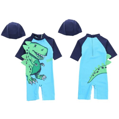 2 PCS Baby Kinder Jungen Sonnenschutz Bademode X Dinosaurier Strand Quick Dry Bademode Rash Guard Kostüm Badeanzüge UK