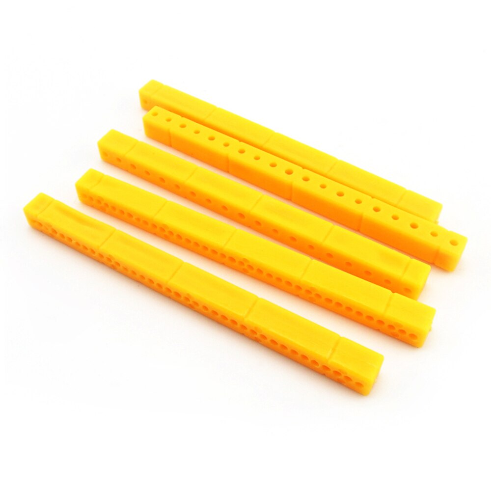10pcs Yellow Color 95mm Plastic Stick Multi-aperture Plastic Connect Rod DIY Model Car Frame Stick