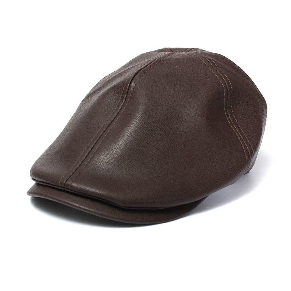 Boina de cuero Artificial con orejas y Cierre trasero para hombre, gorro de invierno con orejas y Cierre trasero, Unisex,: Coffee Hat