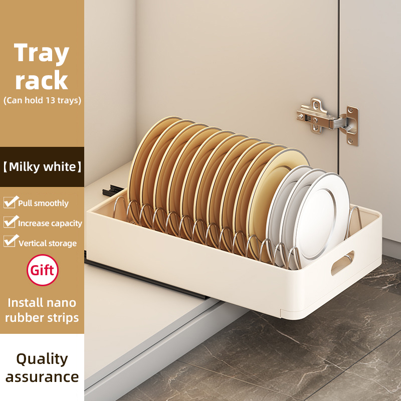 Under Sink Basket Plate Drain Rack Cabinet Storage Rack Pull out Cabinet Organizer Kitchen Slide Out Pantry Shelf Drawer Storage: DARK GRAY