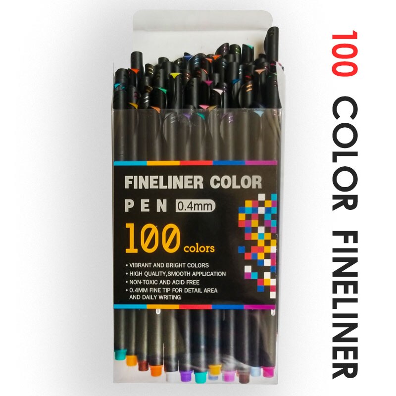 100 farver journal planner markør penne farvede fine spids kuglepenne fineliner pen til bullet journaling skrive skole kunst forsyninger: 100 farver